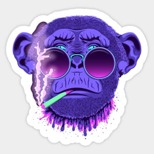 Monkey smoking cigarettes Sticker